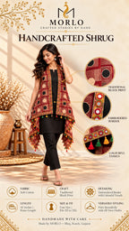 Ajarakh Soft Cotton Tassel Shrug
