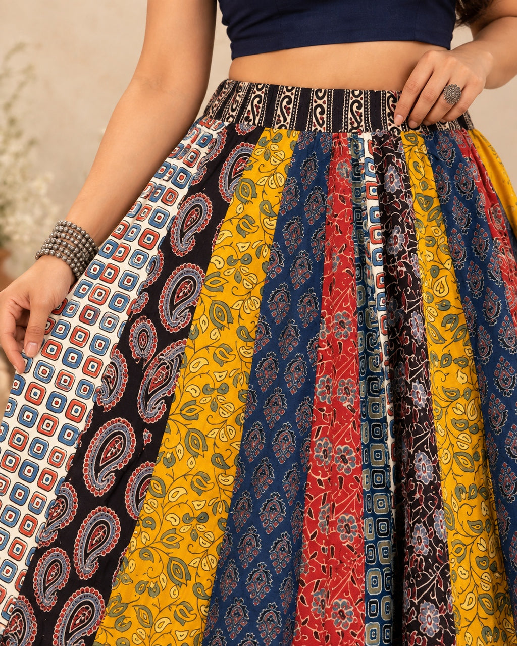 Ajarakh Multi Kali Cotton Skirt