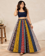 Ajarakh Multi Kali Cotton Skirt