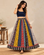 Ajarakh Multi Kali Cotton Skirt