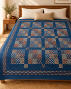 Handcrafted Ajarakh Patchwork Cotton Quilt / Rajai /Bedcover
