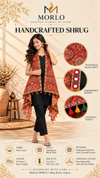 Ajarakh Soft Cotton Tassel Shrug