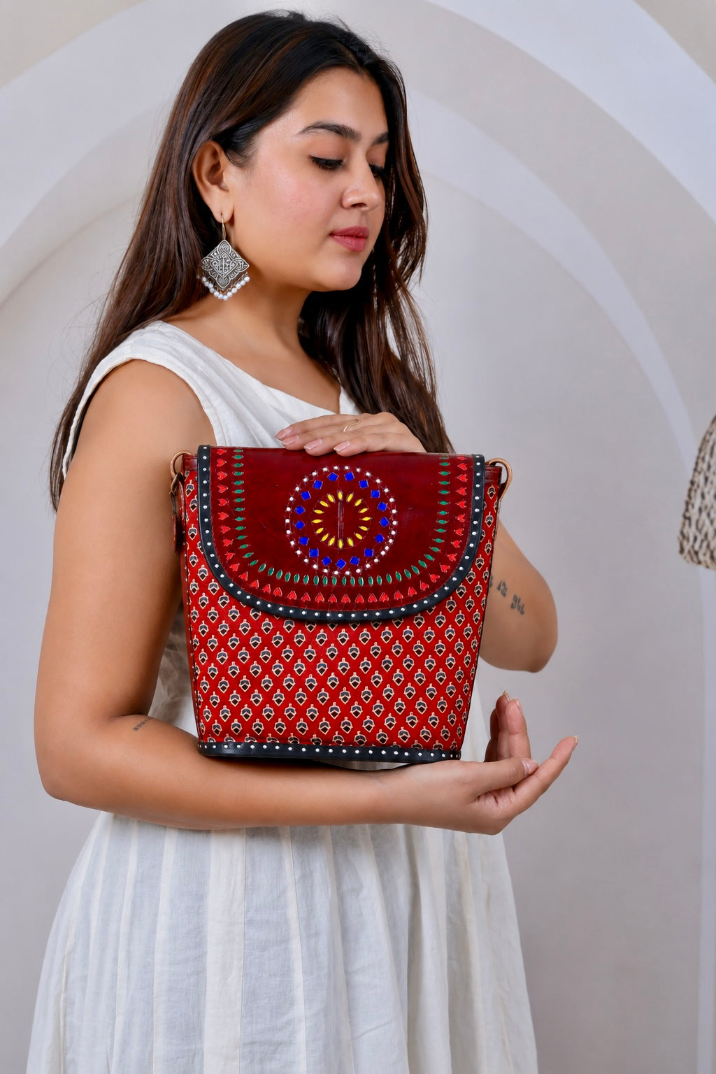 Maroon Ajarakh Bucket - The sling