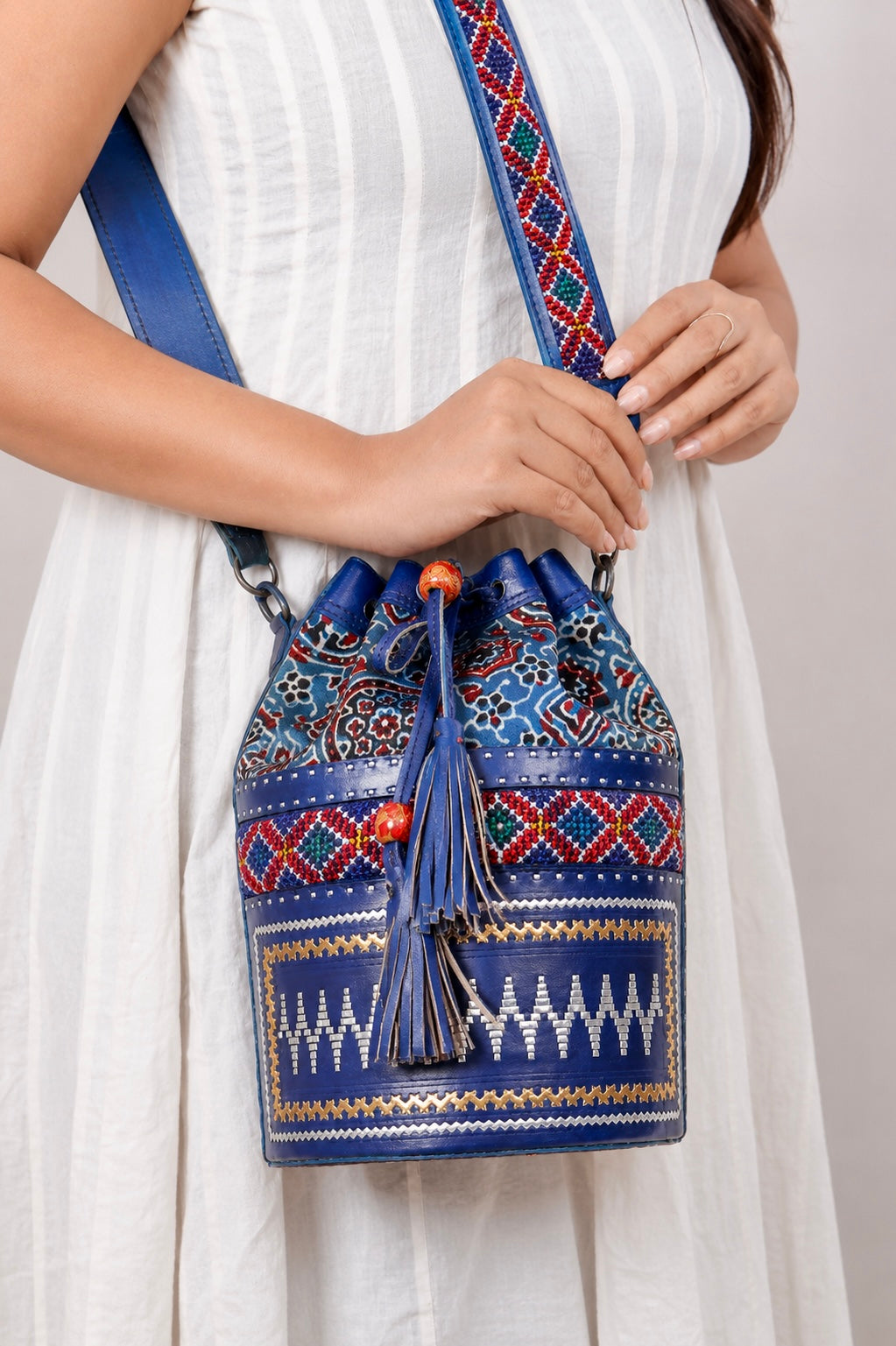 Blue Ajarakh Jat - The Potli Bag