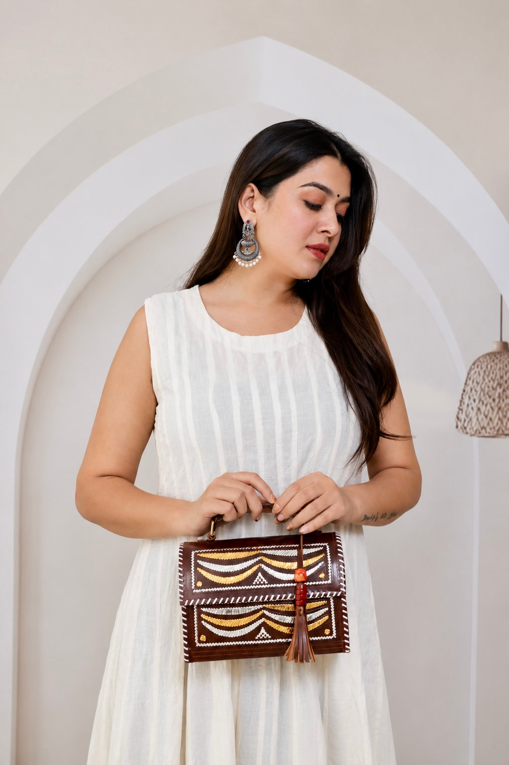 Kutchhi Brown Jari Hut - The Sling