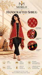 Ajarakh Soft Cotton Tassel Shrug