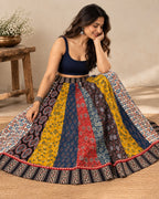 Ajarakh Multi Kali Cotton Skirt