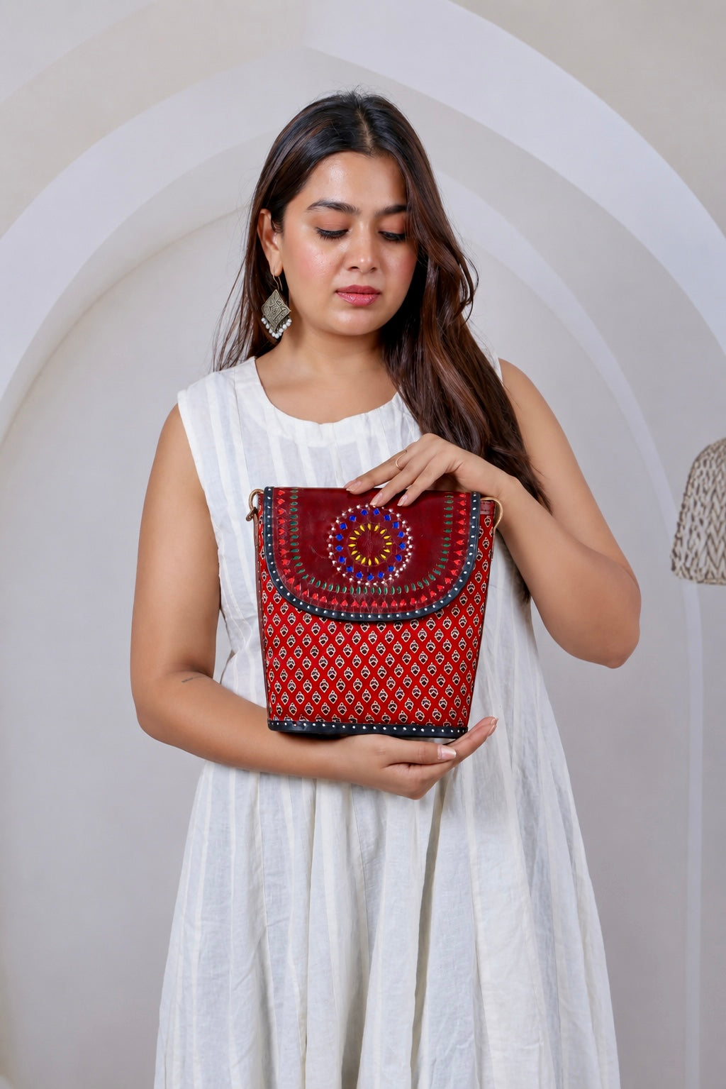 Maroon Ajarakh Bucket - The sling