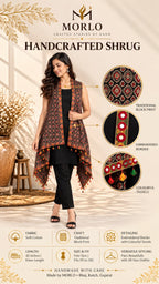 Ajarakh Soft Cotton Tassel Shrug