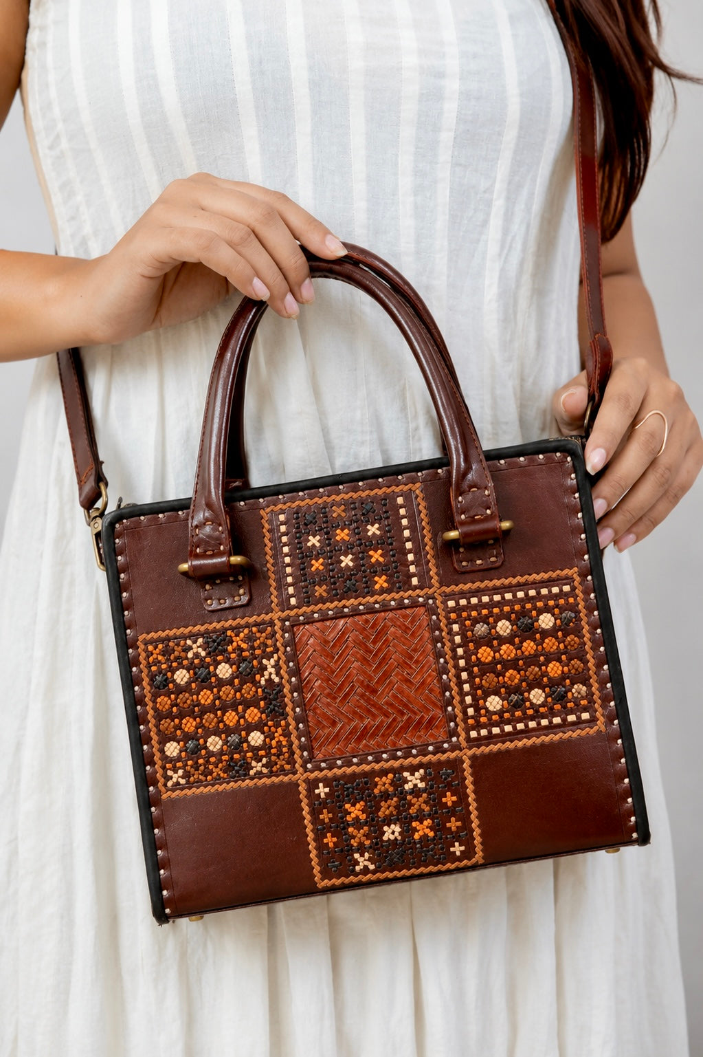 Brown Kutchhi Chokor - The Handbag/Slingbag