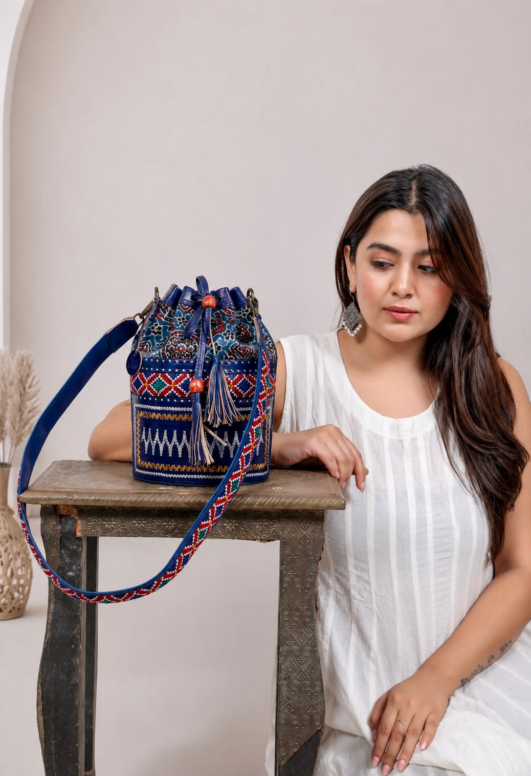 Blue Ajarakh Jat - The Potli Bag