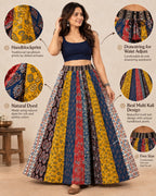 Ajarakh Multi Kali Cotton Skirt