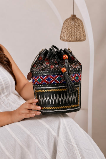 Black Ajarakh Jat - The Potli Bag