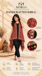 Ajarakh Soft Cotton Tassel Shrug