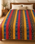 Handcrafted Ajarakh Patchwork Cotton Quilt / Rajai /Bedcover