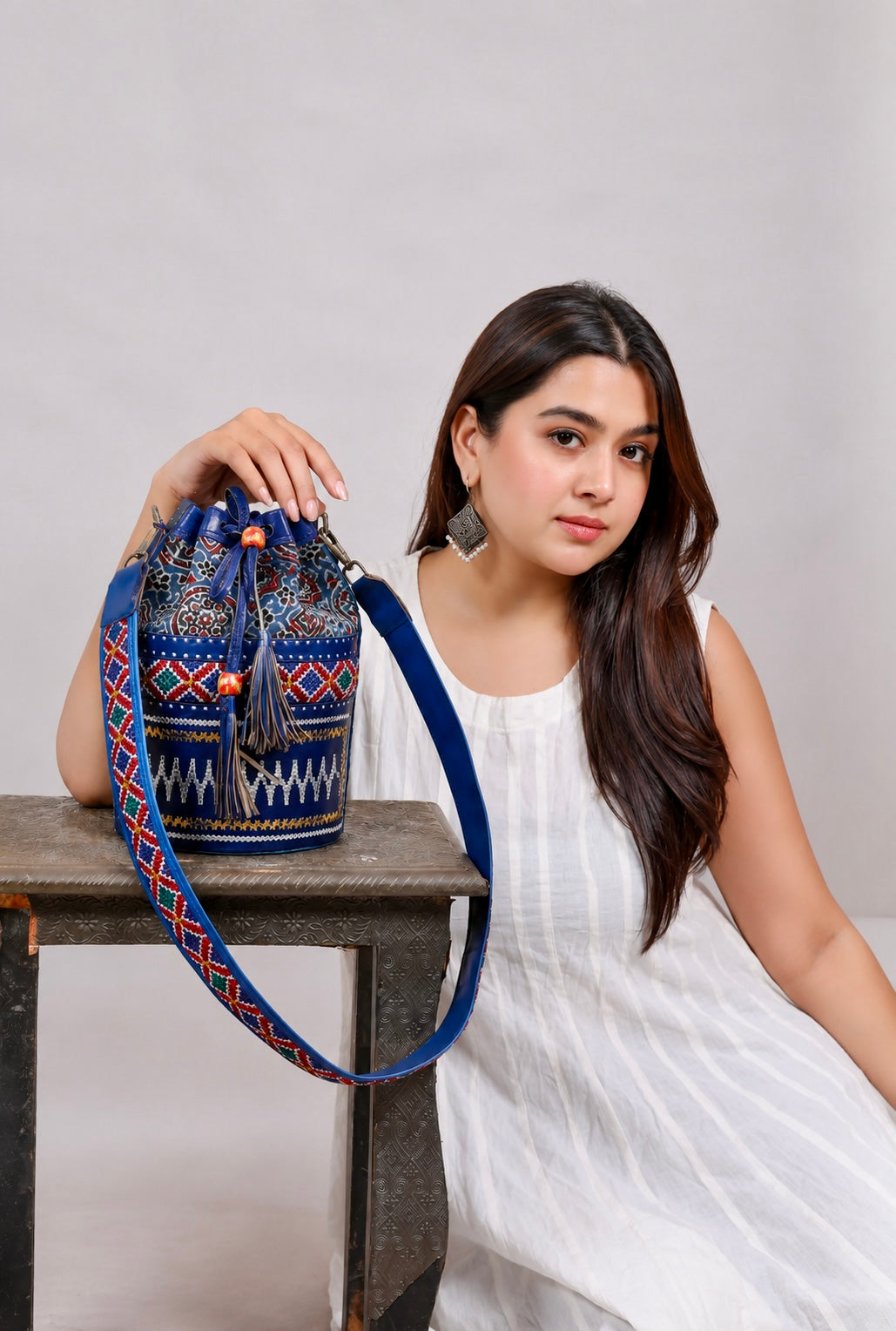 Blue Ajarakh Jat - The Potli Bag