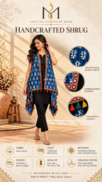 Indigi Blockprint Soft Cotton Tassel Shrug