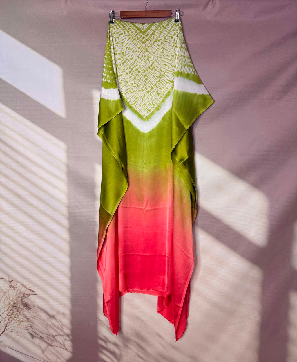 Shibori Modal Plain Multi Kaftan - Unstiched
