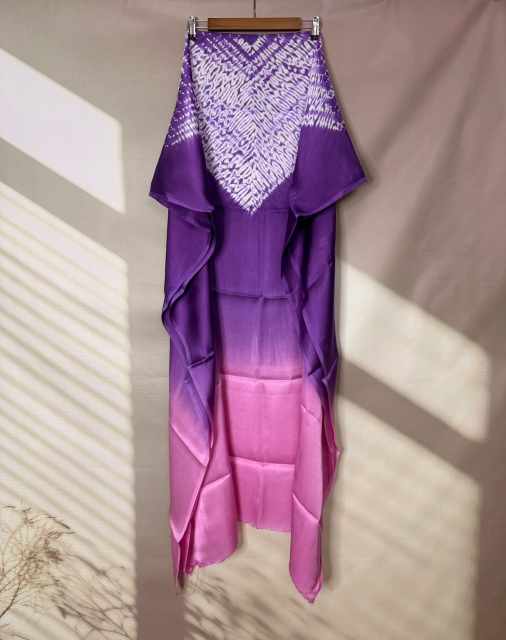 Shibori Modal Plain Multi Kaftan - Unstiched