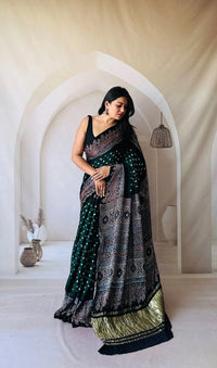 Ajarakh & Bandhani Saree