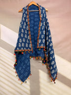 Indigi Blockprint Soft Cotton Tassel Shrug