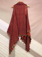 Ajarakh Soft Cotton Tassel Shrug