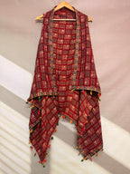 Ajarakh Soft Cotton Tassel Shrug