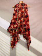 Ajarakh Soft Cotton Tassel Shrug