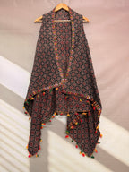 Ajarakh Soft Cotton Tassel Shrug