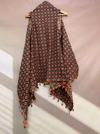 Ajarakh Soft Cotton Tassel Shrug