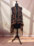 Ajarakh Soft Cotton Tassel Shrug