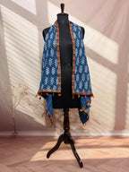 Indigi Blockprint Soft Cotton Tassel Shrug