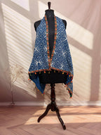 Indigo Blockprint Soft Cotton Tassel Shrug