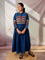Reeva Ajarakh Plain Kutch Mirror Cotton Long Kurti/One Piece