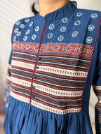 Reeva Ajarakh Plain Kutch Mirror Cotton Long Kurti/One Piece