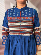 Reeva Ajarakh Plain Kutch Mirror Cotton Long Kurti/One Piece