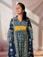 Swara Ajarakh Flap Collar & Mirror Cotton Long Kurti/One Piece