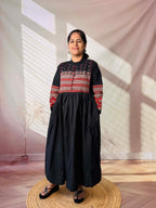 Reeva Ajarakh Plain Kutch Mirror Cotton Long Kurti/One Piece