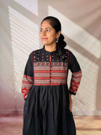 Reeva Ajarakh Plain Kutch Mirror Cotton Long Kurti/One Piece