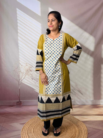 Bhoomi Ajarakh Dot Cotton Straight Kurti