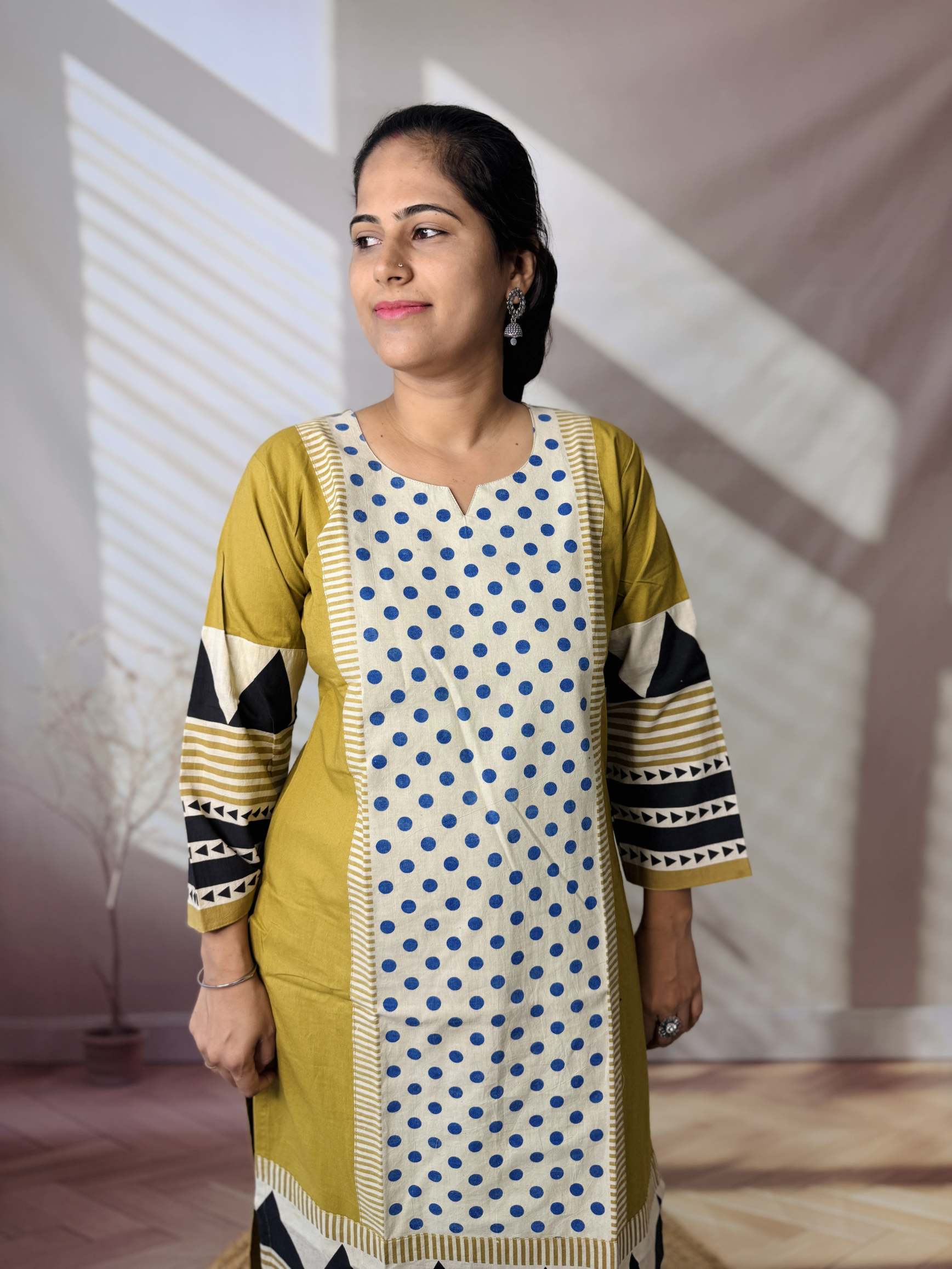 Bhoomi Ajarakh Dot Cotton Straight Kurti