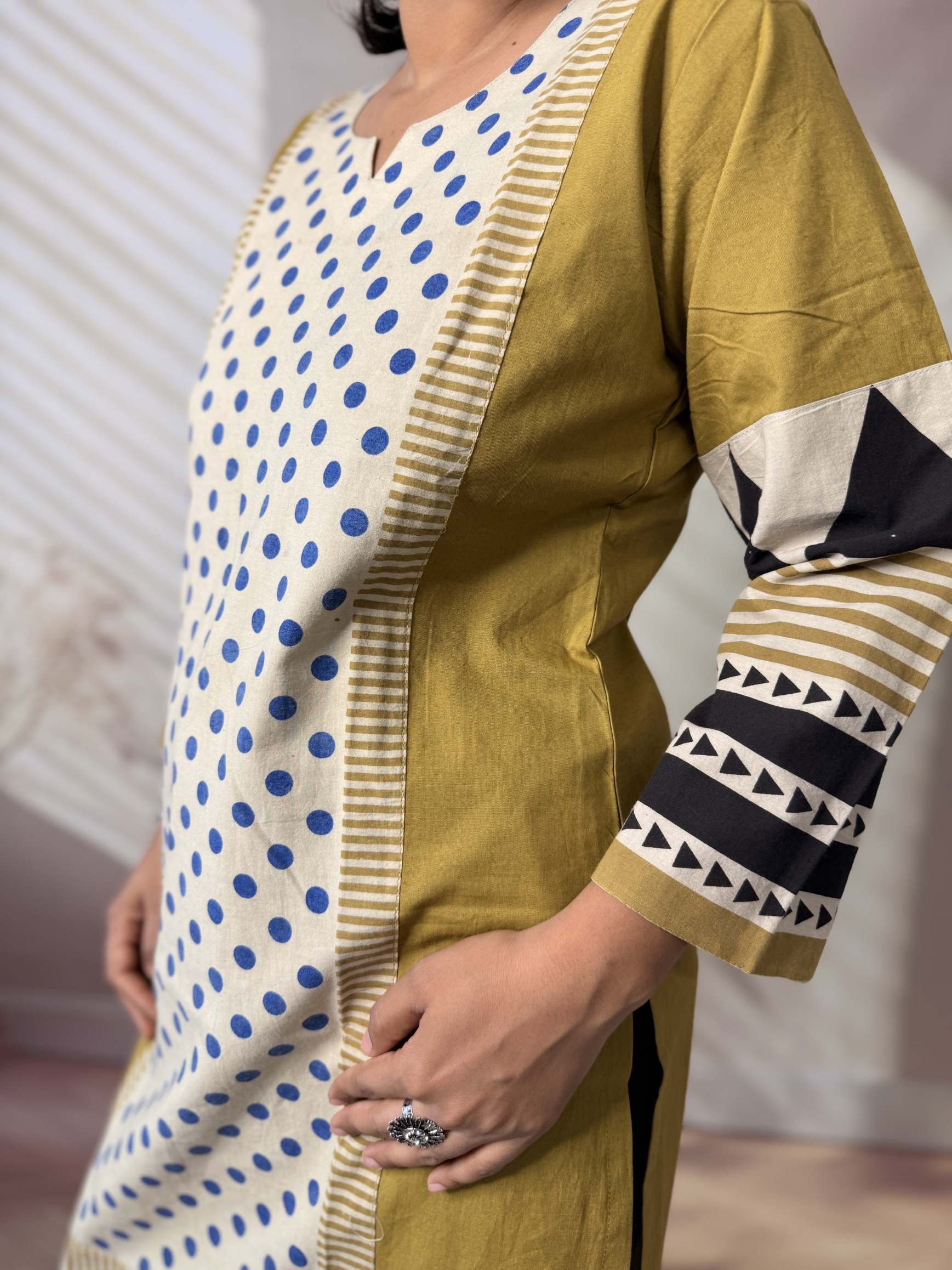 Bhoomi Ajarakh Dot Cotton Straight Kurti