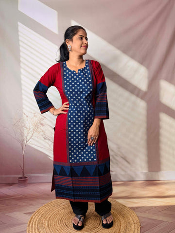 Bhoomi Ajarakh Dot Cotton Straight Kurti
