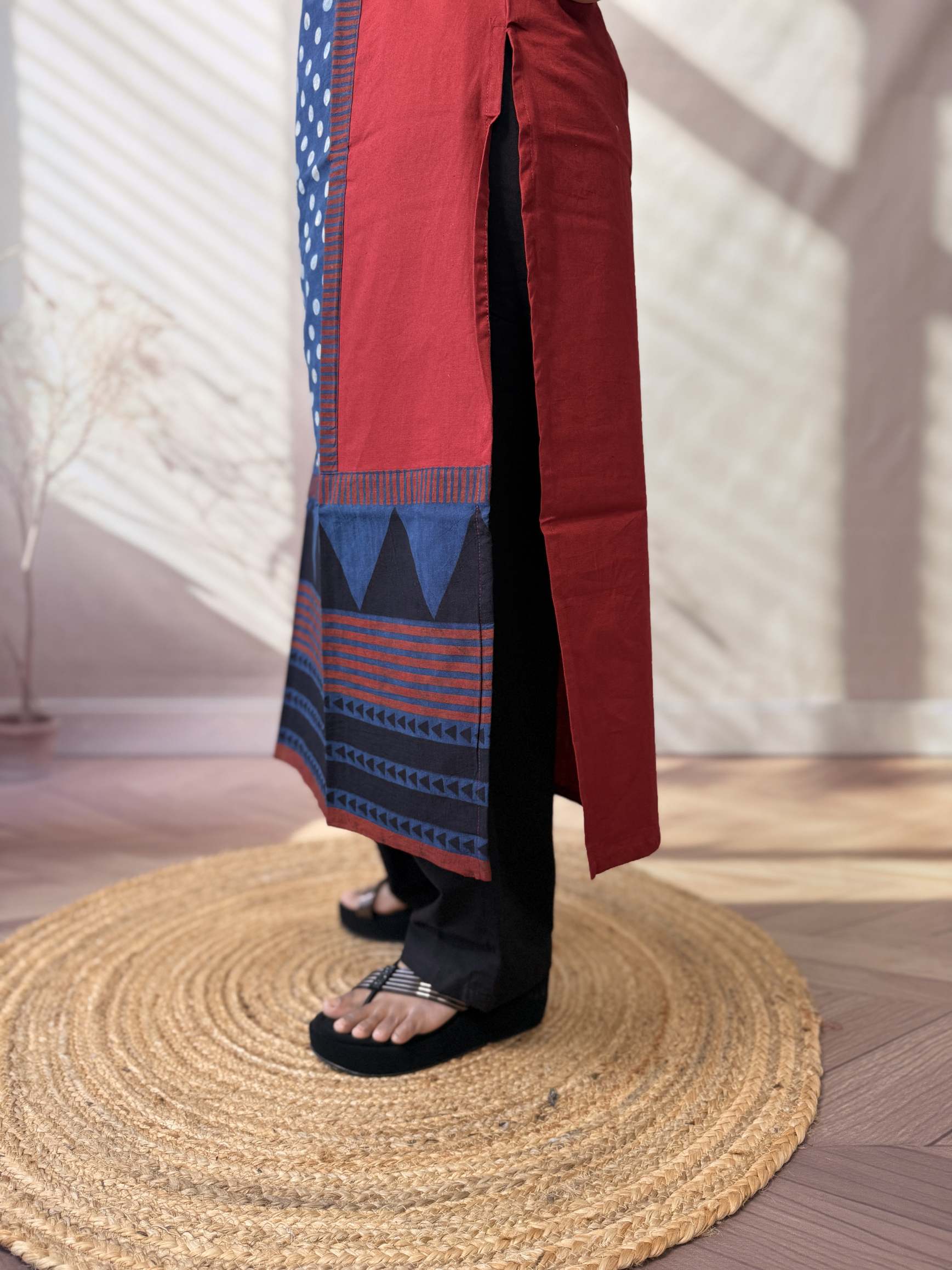 Bhoomi Ajarakh Dot Cotton Straight Kurti