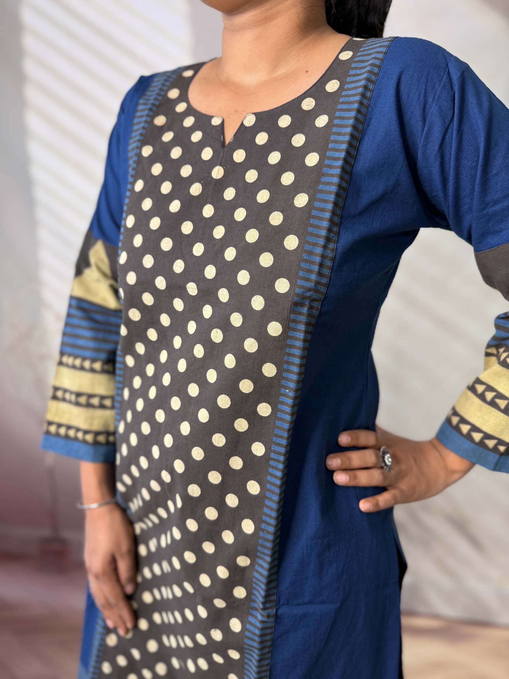 Bhoomi Ajarakh Dot Cotton Straight Kurti