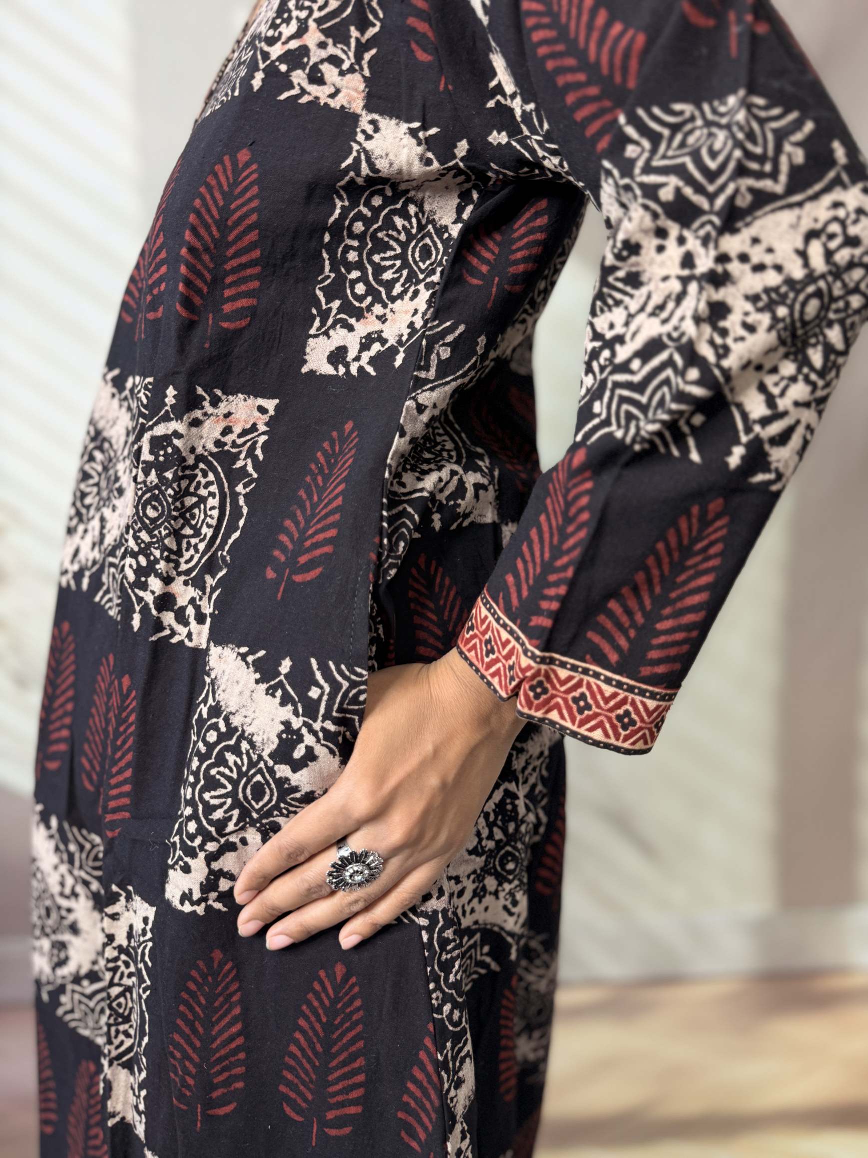 Diya Ajarakh V neck A Line Cotton Kurti/One Piece