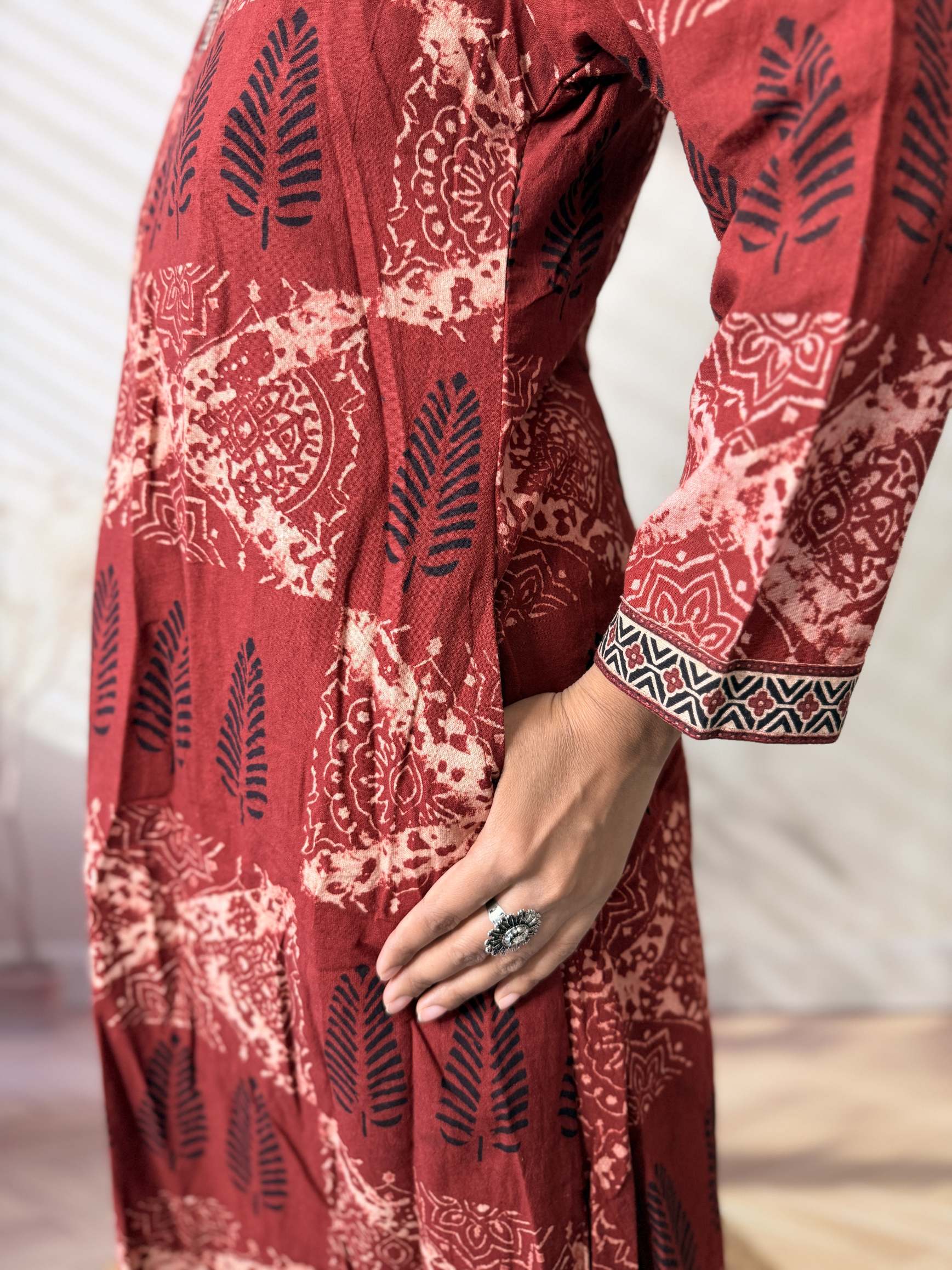 Diya Ajarakh V neck A Line Cotton Kurti/One Piece