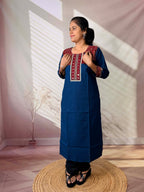 Grisha Plain Ajarakh Mirror Cotton Straight Kurti
