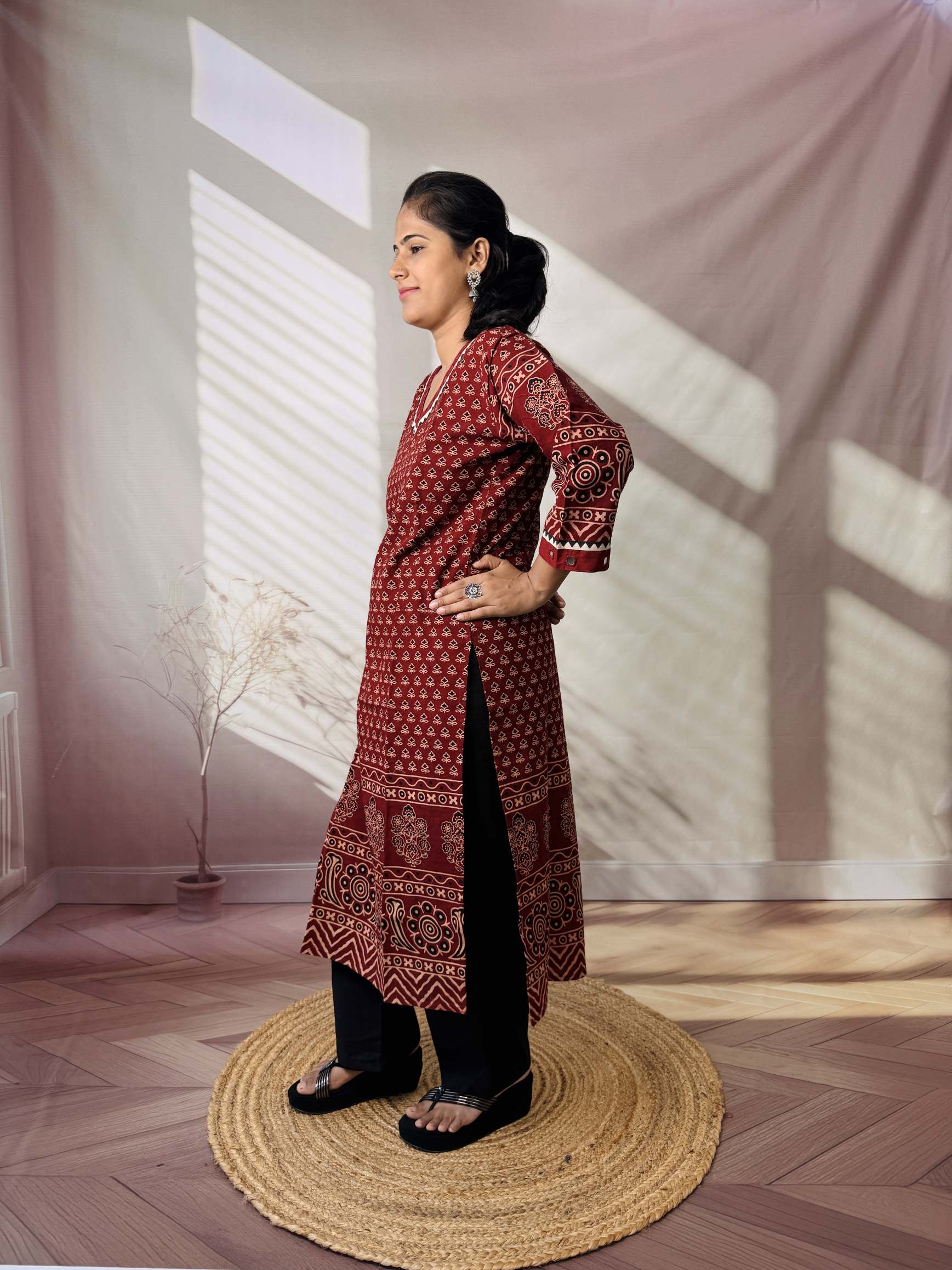 Ananya Ajarakh Mirror Cotton Straight Kurti