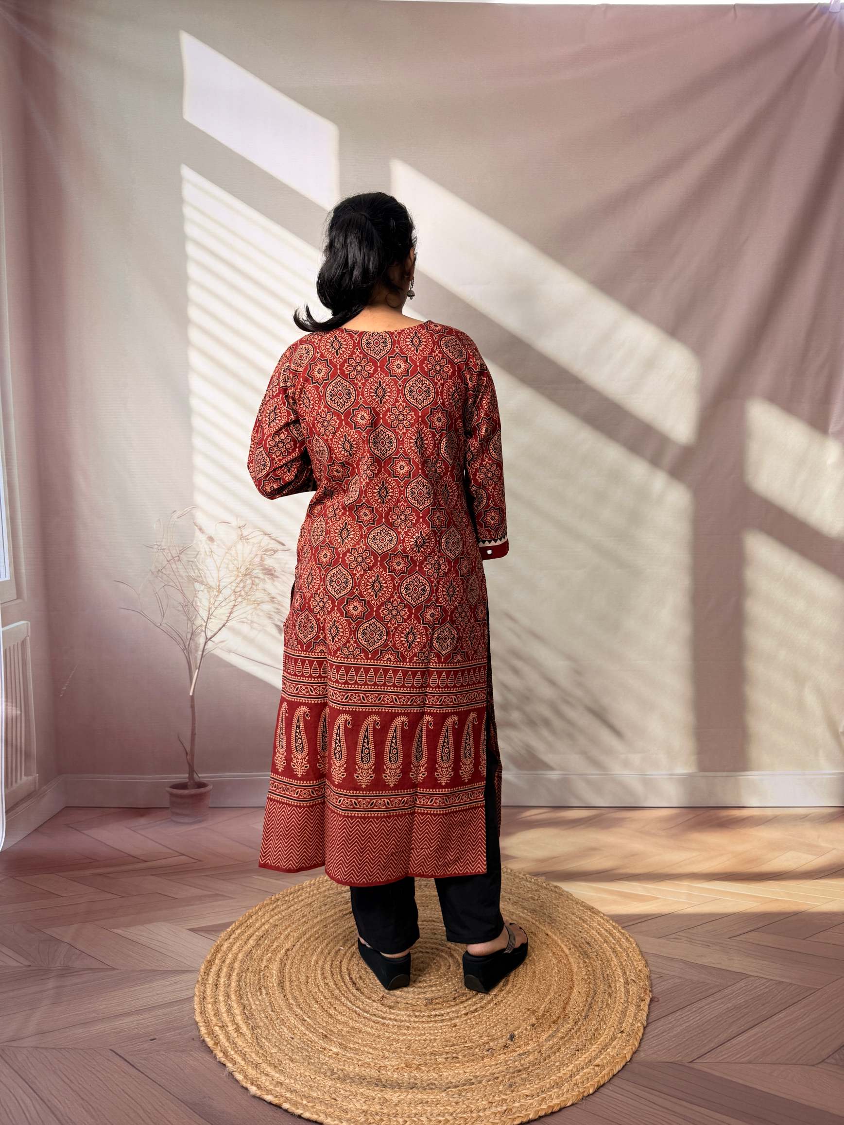 Ananya Ajarakh Mirror Cotton Straight Kurti